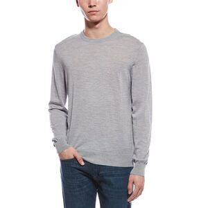 Bruno Magli Mens  Merino Wool Crewneck Sweater, Gray